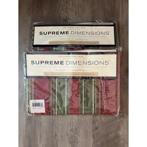 2 Luxury‎ Euro Pillow Shams by Dan Rivers 100% Cotton Dark Green & Burgundy NEW!